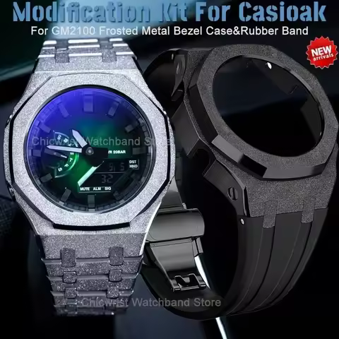 Gen4 Mod Kit For Casioak GM2100 Stainless Steel Metal Case Rubber Strap Modification Kit Casioak GM-