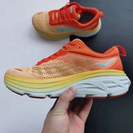 leisure outdoor breathable wear-resistant shock absorption 2023New Ready stock HOKA ONE ONE  Shock Absorption Running Shoes Orange Red