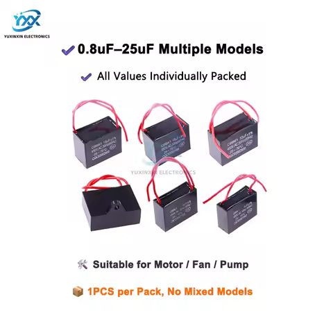 1PCS CBB61 Capacitor 0.8uF to 25uF 450V AC Motor Fan Run Start Super Capacitor Condensador for Ceili