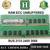 Ram Ecc UDIMM/ECC Unbuffered 4GB, 8GB DDR4 BUS 2133, 2400 genuine product