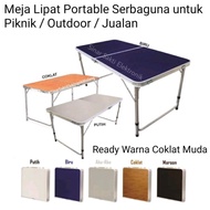 Meja Lipat Portable Besar Serbaguna Makan Camping Outdoor Koper HPL