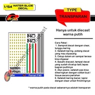T281 Transparent Hotwheels Decal 1/ Ferrari F4064 Hot Wheels Ferrari