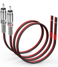 RCA Plug to Speaker Wire Adapter,(14AWG,6Ft) Thicker Pure Copper Speaker Wire to RCA Plug,RCA Male P