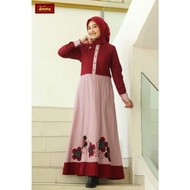 [✅Baru] Dannis A 230806 - Abaya Dannis Terbaru Gamis Katun Bordir