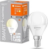 LEDVANCE Smart + WiFi LED lamp, frosted look, 4.9W, 470lm, round shape (Classic P), E14 base, warm w