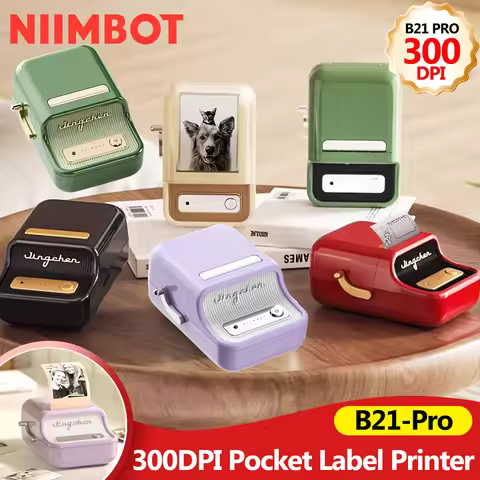 NiiMbot B21 PRO 300dpi Bluetooth Adhesive Label Printers Mini Thermal Photos Sticker Printer Wireles