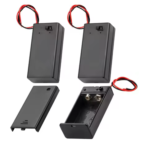 3PCS 9V Battery Holder 9 Volt Battery Holder with ON/Off Switch Cover Lead Wires 9V Battery Box 9 Vo