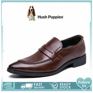 Hush Puppies_ รองเท้าผู้ชาย รุ่น สีดำ รองเท้าหนังแท้ รองเท้าทางการ รองเท้าแบบสวม รองเท้าแต่งงาน รองเท้าหนังผู้ชาย Men Shoes