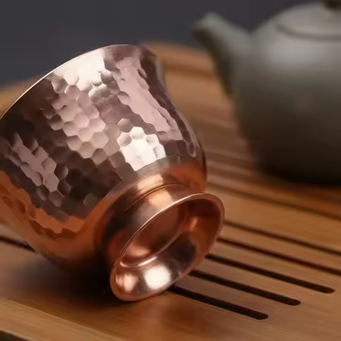 Real Copper Drinking Vessel Reusable Real Copper Tea Drinking Vessel Drinkware Unlined & Uncoated Un
