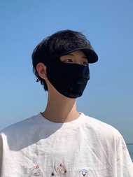 ❂✇ Ice Silk Face Mask Men's Summer Facial Gini Cycling Mask Anti-UV Sun Shading Facial Driving Hat Brim Men's Driving Practice