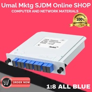 Cassette PLC Splitter 1x8 1x16 FTTH SC UPC 1*8 / 1*16 Fiber Optical Splitter SC/UPC PLC Splitter Cassette Box Pigtail / All blue