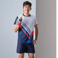 เสื้อคู่สำหรับทั้งหญิงและชายชุดแบดมินตัน Yonex ใหม่เสื้อกีฬาสำหรับทุกเพศแห้งเร็วสูทกางเกงขาสั้นแขนสั