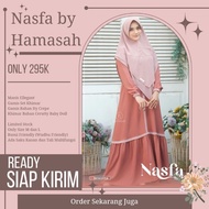 Original NASFA GAMIS BY HAMASAH SYARI GAMIS NEWEST KHIMAR SET ITY CREPE MATERIAL SIZE M AND L