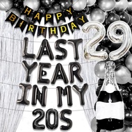 LaVenty Last Year In my 20S Birthday Decorations 29th Birthday Decorations for Men 29 Balloon Number