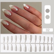 24Pcs Natural Nude French Wearable False Fake Nail Tips Square Head Full Cover Nails Gel Press On Detachable Finished Fingernail