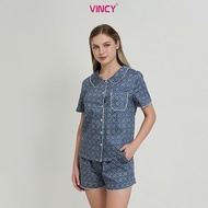 [Mua 3 giảm 20% mua 2 giảm 15%] Bộ pijama short chất kate cổ lá sen họa tiết cho Noel BSK050W33