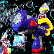 YFD  Ultraman Tiga Bubble  with Light Automatic Ten-Hole Bubble  Children's Handheld Electric Bubble