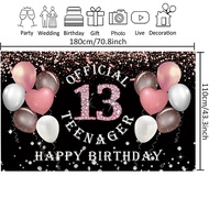 Rose gold girls 13th birthday decoration birthday party supporting photography background 13th birth