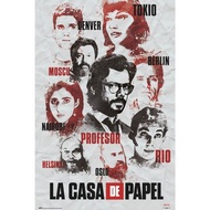 【紙房子】主角群水彩風 La Casa De Papel Characters 進口海報