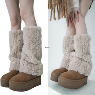 ✿ Faux Furs Leg Warmer Warm Soft Cozy Fuzzy Leg Warmer Boot Cuffs Cover for Women Party Costumes Boo