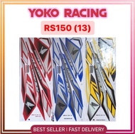 Stiker sticker body cover set stripe (13) Honda RS150 RS150R RS 150 R 150R V2 V3 (13) 13 Coverset Strike red blue grey