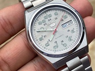 สีมาใหม่‼️ Seiko5 7009 มือสองสภาพใหม่ นาฬิกาตัวเลขไทยสีเทา