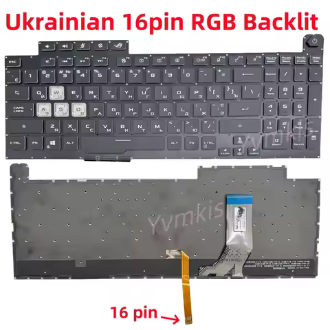 Ukrainian RGB Backlit Keyboard for Asus ROG Strix G17 G731 G731G/GT G731GU G712LU G712LV G712LW G712
