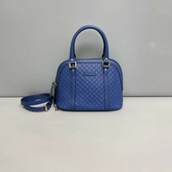Gucci Micro藍色牛皮壓紋貝殼包