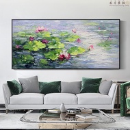 Oil Painting Canvas Abstract Lotus Painting Modern Canvas Wall Art For Living Room Decorative Flower