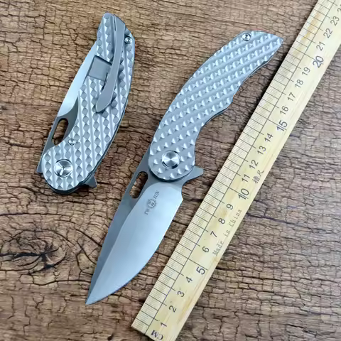 TWOSUN Pocket Knife M390 Folding Blade Flipper Gift Titanium Handle Outdoor Hunting Gift TS177