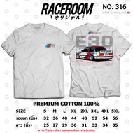 RACEROOM Black White Round Neck T-Shirt Cotton100 BMW E30 315/316