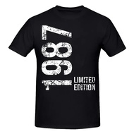 Novelty Awesome 37th 37 Years Retro Vintage 1987 T Shirts Graphic Cotton Streetwear Short Sleeve Bir