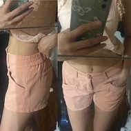 全新粉紅色口袋短褲大口袋工作短褲低腰工裝短褲粉紅工裝褲