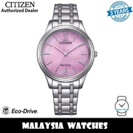 Citizen EM0411-71X Eco Drive Mineral Crystal Glass Stainless Steel Case & Strap Watch