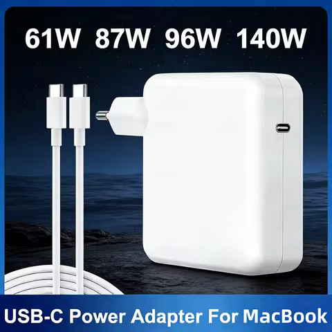 30W–140W USB C Wall Charger, Power Adapter for MacBook Pro/Air 13-16 Inch Models (2018-2020, Includi