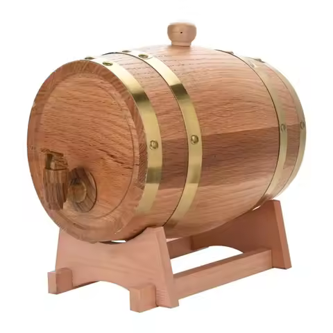 Decorative 1.5L/3L Oak Barrel Beer Brewing Wine Keg- Perfect for Whiskey, Rum, and Port - Ideal for 