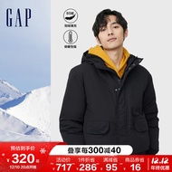 Gap【2022冬季新款】Gap男装LOGO派克短款连帽羽绒服884485保暖外套 黑色 180/96A(M)