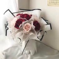 9朵經典紅粉色玫瑰花束 情人節花束 求婚 生日 週年