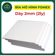 Fomex model cover sheet, 2mm thick pvc Foam (2mm) Dimensions A5-A4-A3-20x20-30x30-40x40 cm