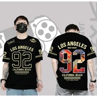 BAJU KAOS DISTRO LOS ANGELES WEST COAST CALIFORNIA BEACH 92/T-SHIRT COTTON COMBED 30S/LATEST SHORT S