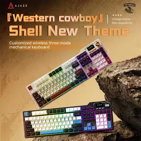 AJAZZ AK35I V4 Wireless Gaming Keyboard with Screen and Knob 100% Layout Gasket Hot Swap 104 Keys Me