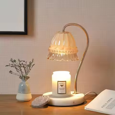 Aromatherapy Candle Lamp Retro Nostalgic Marble Molten Wax Lamp Household Creative Plug-in Dimming C