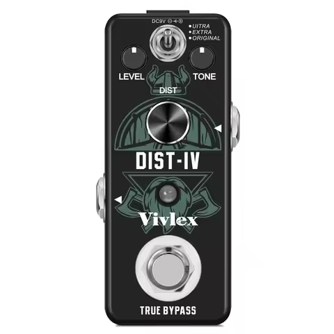 Vivlex Guitar Effect Pedal Distortion Ultra Extra Original Modes Powerful DIST-Killer Effector True 
