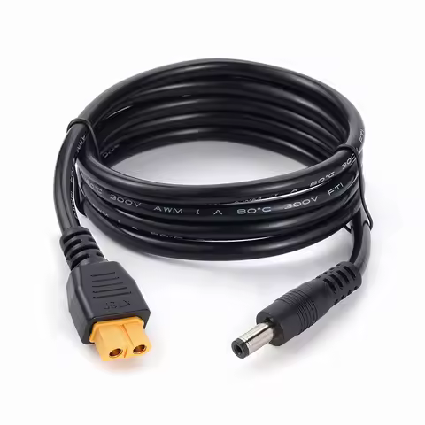 XT60 Female Adapter Power Cable to DC5521 Male Solar Panel Connection Cable 16AWG for Solar Panel Po