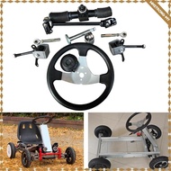 [WhstrongMY] Go Kart 300mm Steering Wheel Steel Kart Steering Shaft Tie Rod Rack Kit Assembly Metal 