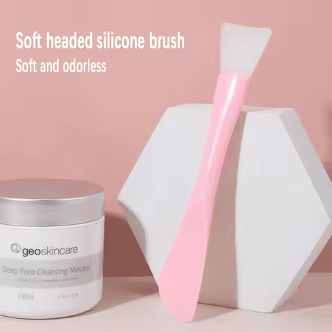 Facial Mask Tool, Double Head Silicone Brush, Facial Mask Brush Soft Head, Stir and Apply Facial Scr