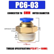 PC 6-03 Pneumatic Fitting 6mm To External Thread 3/s8 inches