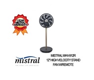 MISTRAL MHV-912R 12 HIGH VELOCITY STAND FAN W/REMOTE WITH 1 YEAR WARRANTY