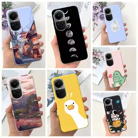For Oppo Reno 10 5G Cartoon Dinosaur Bumper Shockproof Soft Phone Case For oppo Reno10 Pro 5g Reno10