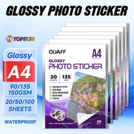 Quaff Photo Sticker Paper 90Gsm & 135Gsm Glossy A4